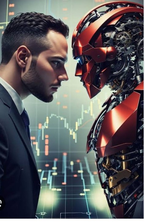 AI trading bots vs manual traders infographic
